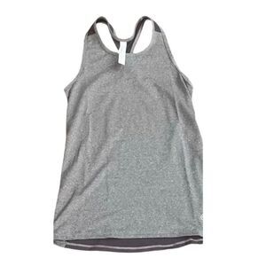 Coreio size XS racer  back tank top. Grey on grey color block .Polyester Lycra b